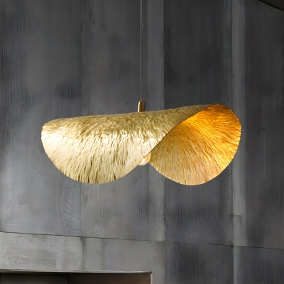 Modern Gold Pendant Light with Adjustable Hanging Length and Round Antique Brass Shade