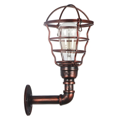 Modern Red Metal Wall Sconce - Contemporary LED Up Light for Home