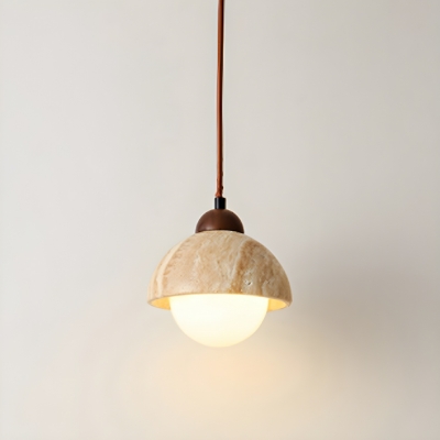 Modern Wood Pendant Light with Stone Shade and G9 Bi-pin Bulb Base