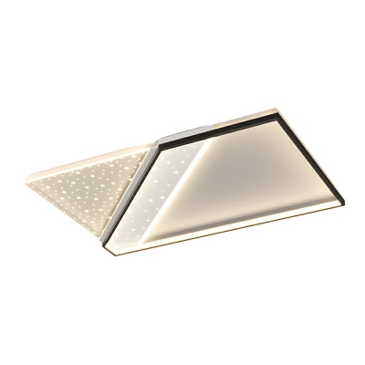 Rectangular LED Bulb Flush Mount Ceiling Light with Clear Acrylic Shade