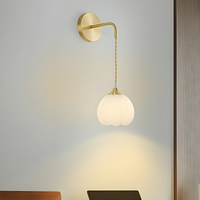 Stylish Gold Metal LED Wall Lamp with Clear Glass Shade - Modern Home Lighting