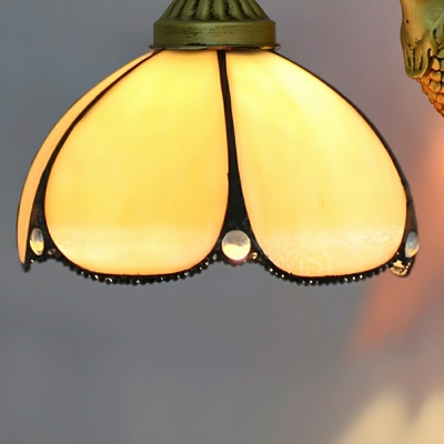 Tiffany-style Yellow Stained Glass LED Resin Dome Vanity Light