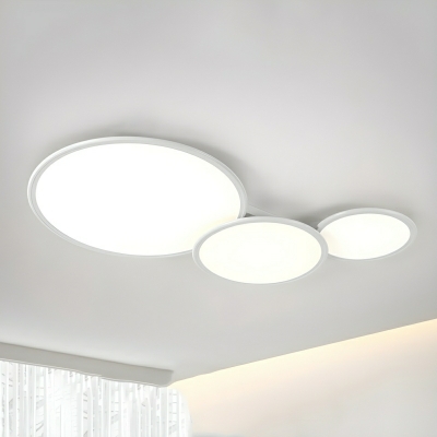 White Geometric Flush Mount Ceiling Light with LED Bulbs and Acrylic Shade