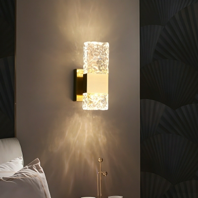 Contemporary LED Crystal Wall Lamp with Clear Shade for Modern Home Decor