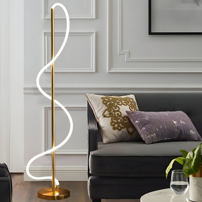 Elegant Metal Linear Floor Lamp - Modern Warm Light Fixture for Contemporary Living