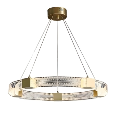 Elegant White LED Metal Chandelier: Modern Style, Direct Wired Electric, Ambient Shade