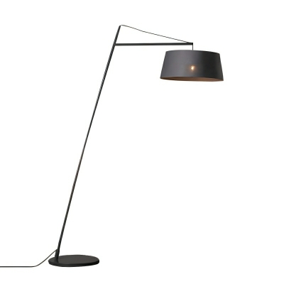 Modern Black Floor Lamp with Fabric Shade and One Light for Contemporary Style