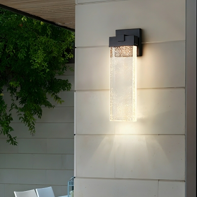 Modern Black Hardwired 1-Light LED Wall Sconce with Clear Crystal Shade