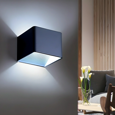 Modern Geometric LED Wall Lamp with Aluminum Shades, Hardwired Indoor Decor for Residential Use