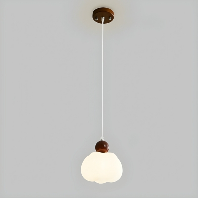 Modern Hanging Pendant Light with Adjustable Hanging Length and White Plastic Shade