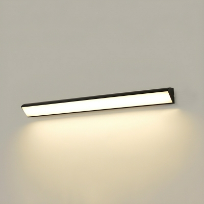 Sleek Black 1-Light Metal LED Wall Lamp with White Acrylic Shade