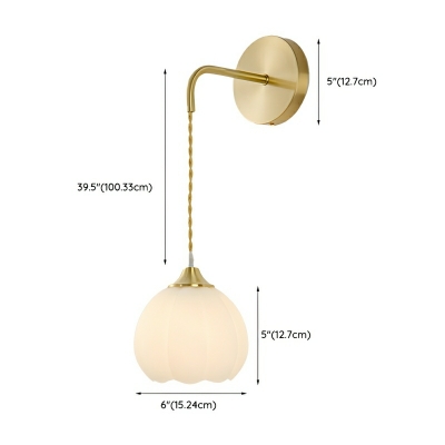 Stylish Gold Metal LED Wall Lamp with Clear Glass Shade - Modern Home Lighting