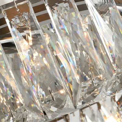 Elegant Clear Crystal Flush Mount Ceiling Light - Modern Ambient Lighting Fixture