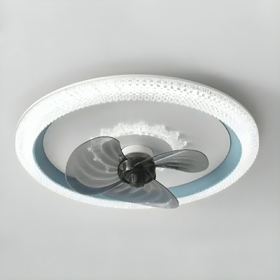 Modern Acrylic Ceiling Fan with Stepless Dimming LED Light - Remote and Wall Control, Grey Blades