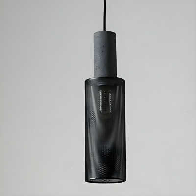 Modern Black Metal Pendant with Adjustable Hanging Length and Round Canopy