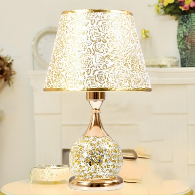 Modern Glass Bedside Table Lamp - Elegant LED Lighting for Ambiance (Assembly Required)
