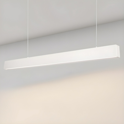Modern Single-Light Downward LED Island Light with Adjustable Square Shade
