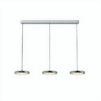 Stylish Silver Modern Pendant with Adjustable Hanging Length and Acrylic Shade