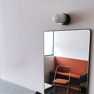 Elegant White Glass 1-Light Modern Wall Sconce for Bedroom or Living Room