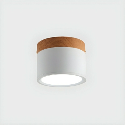Modern LED Flush Mount Cylinder Ceiling Light in White with Acrylic Shade