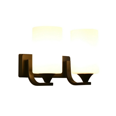 Modern Metal Hardwired Wall Sconce with Sleek Black Finish and Clear Glass Shade