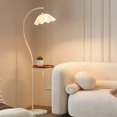 White Modern Cable-Powered Floor Lamp - Cosy and Resident Worthy Funny Shade Design