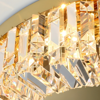 Clear Crystal Flush Mount Ceiling Light with Modern Style for Residential Use