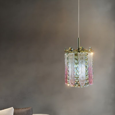 Contemporary Chrome Single Light Pendant with Clear Crystal Shade and Round Canopy