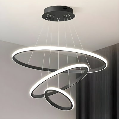 Contemporary LED Tiered Chandelier with Acrylic Shade in Modern Style for Residential Use