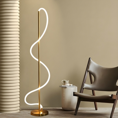 Elegant Metal Linear Floor Lamp - Modern Warm Light Fixture for Contemporary Living