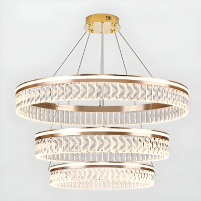 Geometric Crystal Chandelier with LED Bulbs for Modern Homes and Adjustable Hanging Length