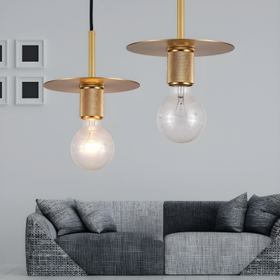 Gold Metal Pendant with Clear Glass Shade and Adjustable Hanging Length for Modern Style Home