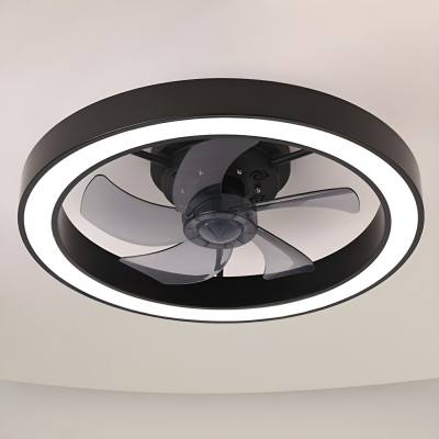 Modern Ceiling Fan with Stepless Dimming Remote Control and Clear Plastic Blades