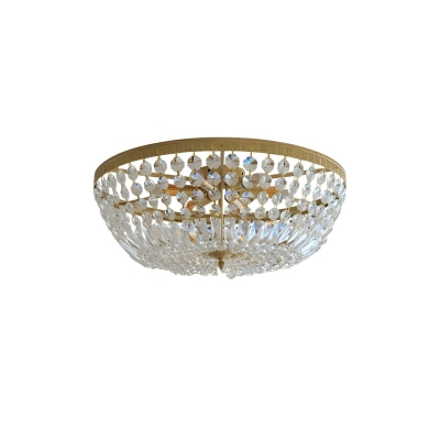 Modern Gold LED Flush Mount Ceiling Light with Clear Glass Shade