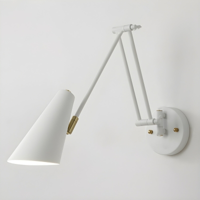 Modern Hardwired 1-Light Wall Sconce with Iron Shade and Rocker Switch