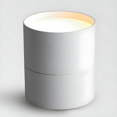 Modern LED Cylinder Flush Mount Close to Ceiling Light with White Acrylic Shade for Residential Use