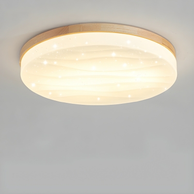 One-light Wood Flush Mount with Ambient Acrylic Shade - Ideal Upgrade for Modern Home Decor