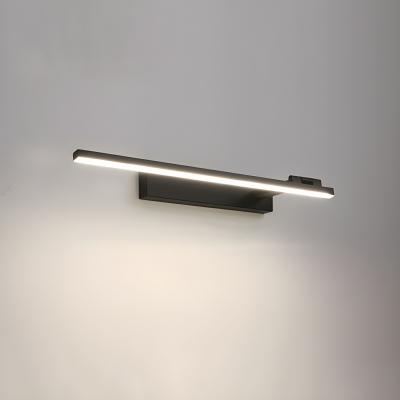 Sleek Metal 1-Light LED Vanity Light with White Acrylic Shade