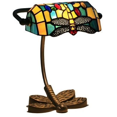 Stunning Multi-Color Tiffany Table Lamp with Bronze Base - Perfect for Residential Use