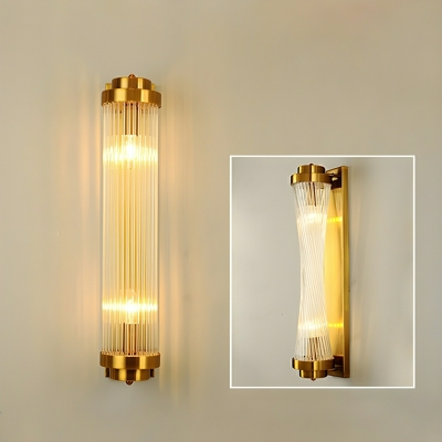 Stylish Modern Steel 2-Light Wall Lamp with Clear Crystal Shades for Ambience and Style
