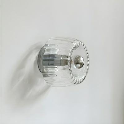 Chrome Modern Hardwired 1-Light Wall Sconce with Transparent Glass Shade