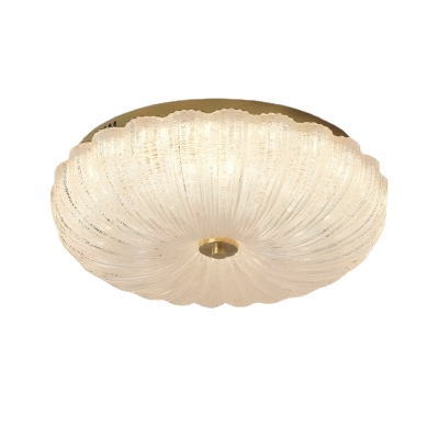 Golden Steel LED Ceiling Light with Clear Glass Shade for Modern Home Decor