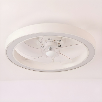 Modern Ceiling Fan with Stepless Dimming Remote Control and Clear Plastic Blades