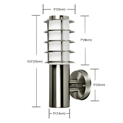 Silver 1-Light LED Wall Sconce with Stainless Steel Shade - Modern Style for Residential Use