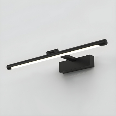 Straight Modern Vanity Light with Ambient LED and Plastic Shade
