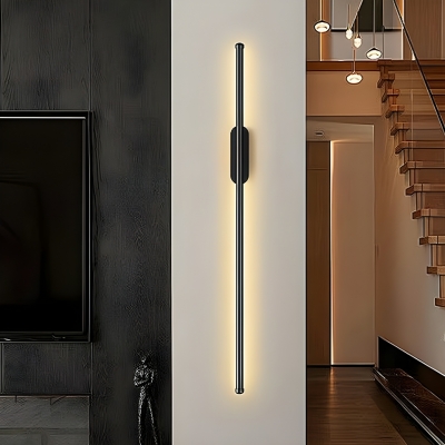 Elegant Black Metal LED Wall Lamp with Modern Style and White Light