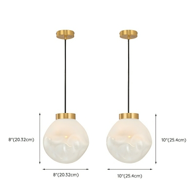 Golden Pendant Accentuated with Clear Glass Globe and Adjustable Cord Length for Modern Home Decor