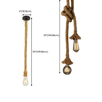 Industrial Black Metal Pendant with Adjustable Hanging Length and Round Rope Mounting