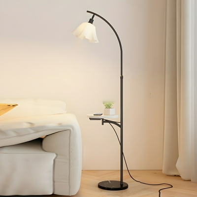 Unique Novelty Shade LED Floor Lamp - Modern Acrylic Design with Adjustable Height