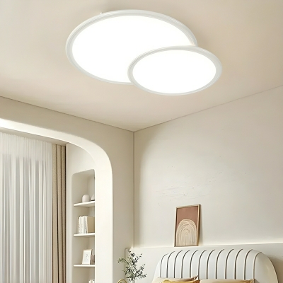 White Geometric Flush Mount Ceiling Light with LED Bulbs and Acrylic Shade